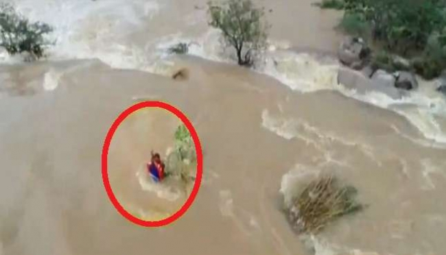 Karnatakas Koppal District on Monday amid flooding in the state.