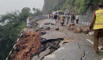 Landslide in Tirumala Ghat : Devotees averted from tragedy