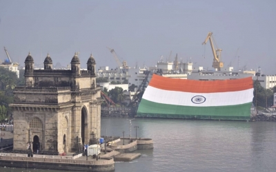 Naval force displays worlds largest national flag