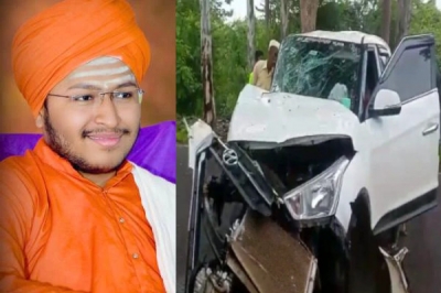 Sri Abhinava Kadasiddeshwar Swamiji was traveling in an accident and three people including Swamiji were injured