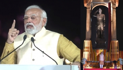  PM Modi inaugurated Kartavya Path and 28 feet tall statue of Netaji