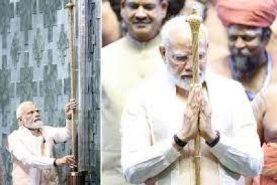 Prime Minister Modi inaugurated the new Parliament House, Sengol installation!