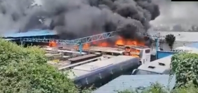 More than 15 buses were damaged in the fire incident