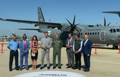  IAF Air Chief Marshal Chaudhary receives first C-295 transport aircraft from Airbus